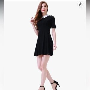 Aphratti Women's Short Sleeve Casual Peter Pan Collar Cute Fit and Flare…